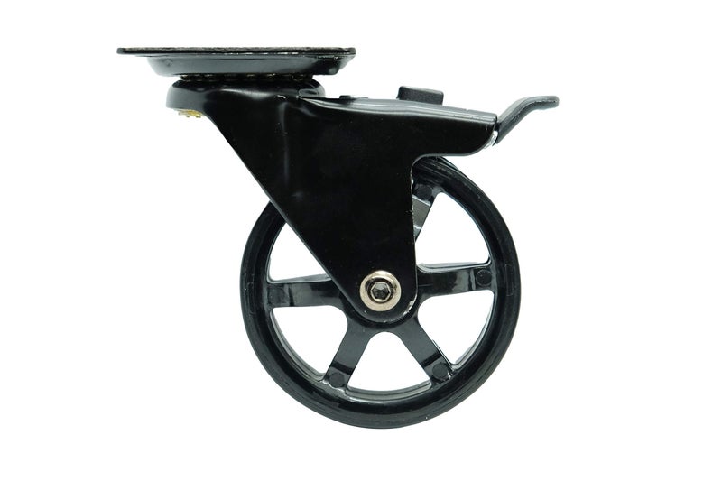 Headbourne 8276E Designer Casters 3 inch Polyurethane Black Mag Designer Caster, 4 Pack - Image 1